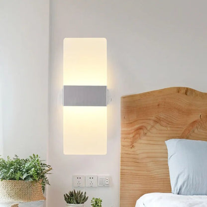 Led Acrylic Wall Lamp Long warm white Bedding