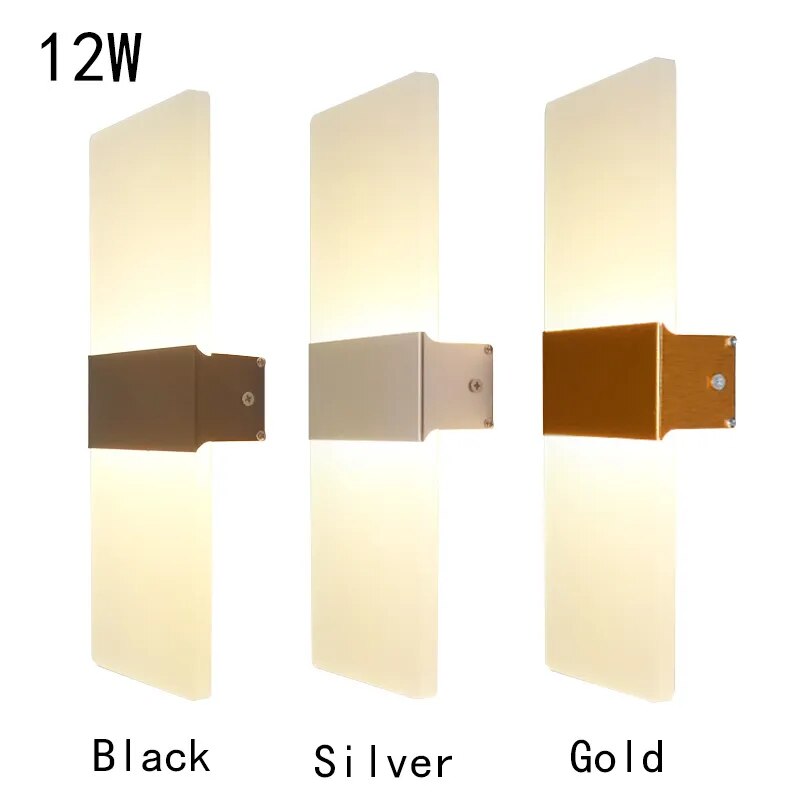 Led Acrylic Wall Lamp Long warm white Bedding