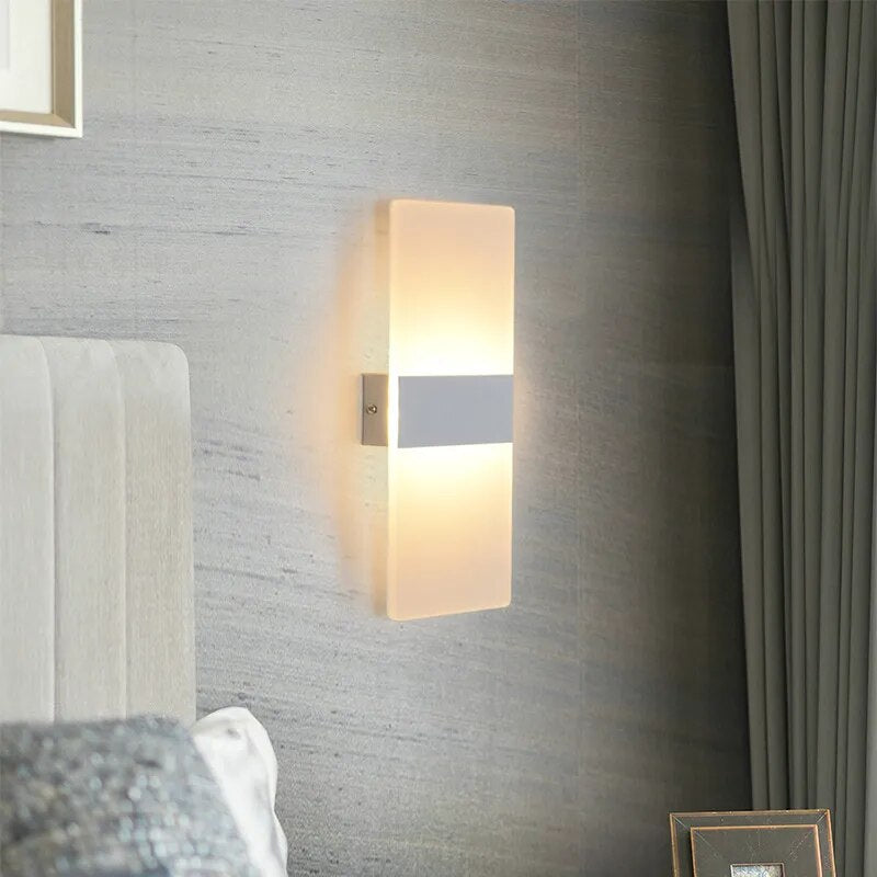 Led Acrylic Wall Lamp Long warm white Bedding